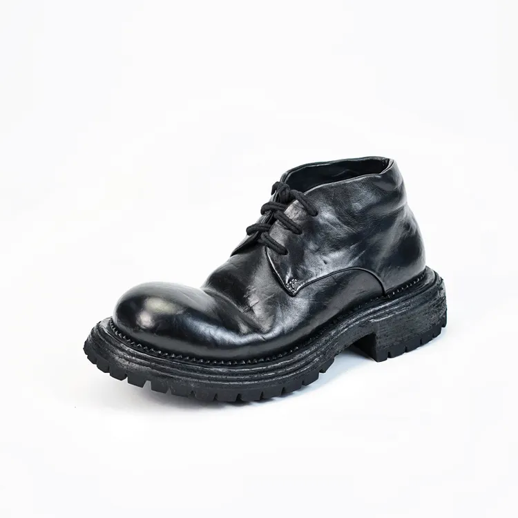 西部印像马丁靴女爆款耐磨透气固特异高端德比靴巨齿鲨10137-2