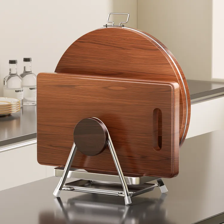 中古风菜墩子置物架菜板收纳锅盖垫锅盖架厨房家用切砧板菜板防霉