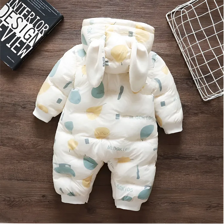 新生婴幼儿秋冬季羽绒棉服一岁宝宝冬天外出冬款加绒加厚连体衣服