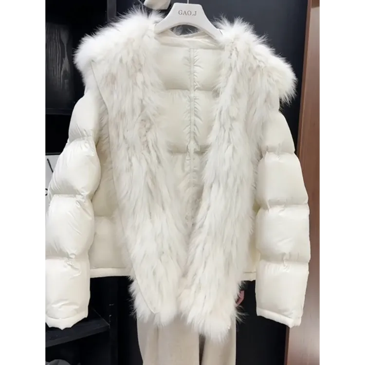 冬季韩系时尚百搭保暖面包服上衣高级感大毛翻领加厚棉服外套女