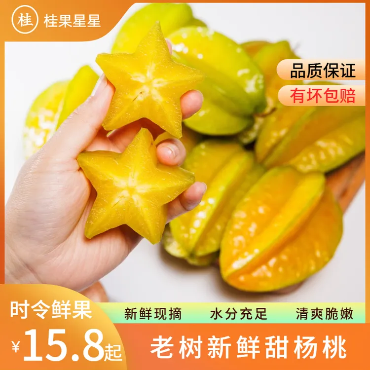 【新鲜现摘】广西老树甜杨桃 当季新鲜孕妈水果一口爆汁现摘现发