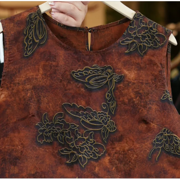 祥云<<非遗美学>>新中式无袖双面穿背心上衣1187