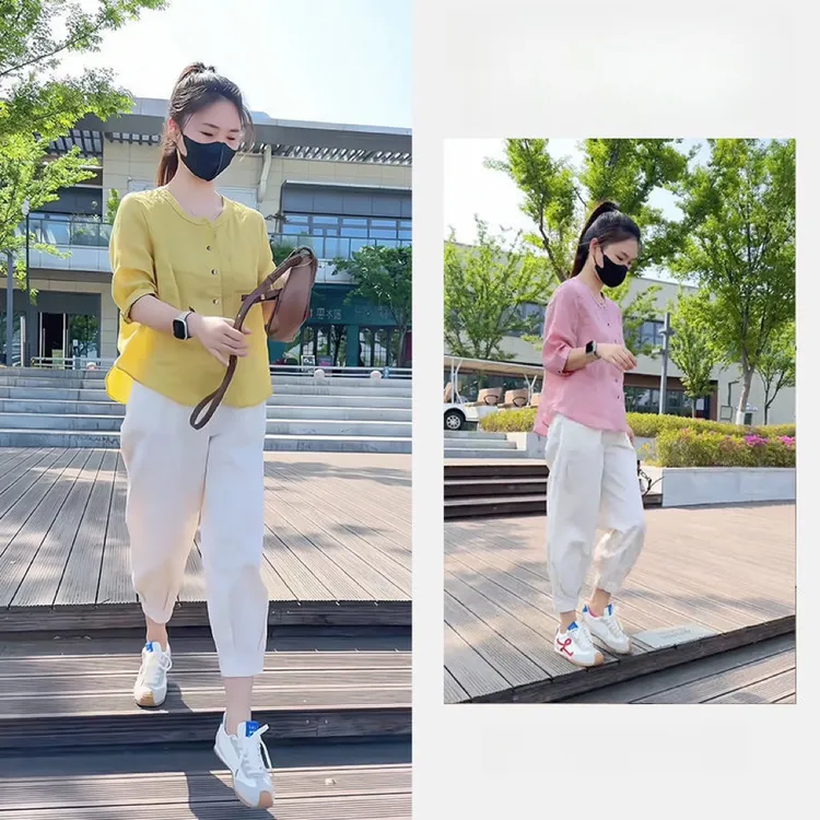 夏季一整套女装2025新款韩版减龄时尚气质中袖衬衫休闲裤两件套女