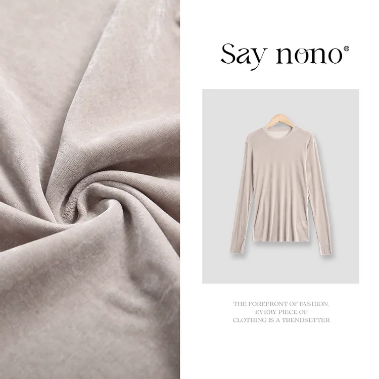 懒猫nono│Saynono 基础百搭款 植绒长袖T恤打底衫/XXSZYJ1026