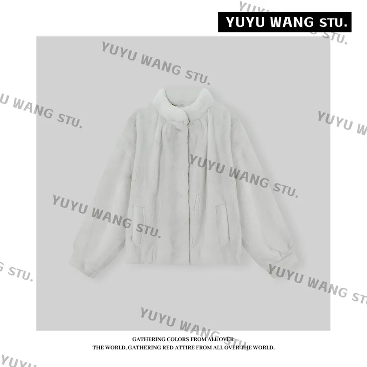 YUYU WANG【北欧】稀有紫罗兰进口貂皮大衣紫标水貂皮草短款外套