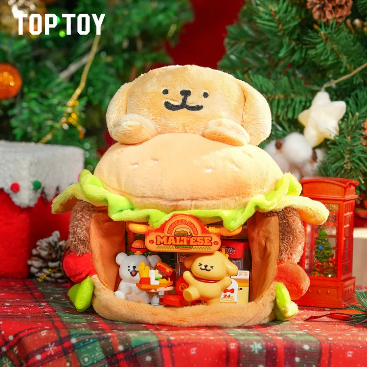 【TOPTOY】IP合作-线条小狗快乐营业系列中国毛绒积木手办送礼好物