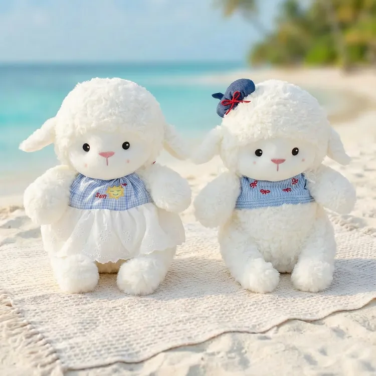 甜森海岛日记贝蒂小羊公仔可爱毛衣头巾装扮小羊玩偶毛绒玩具礼物