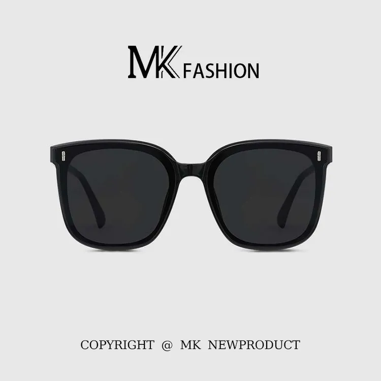 MK/明库网红设计师韩版黑色防紫外线方框百搭太阳镜男女街拍墨镜