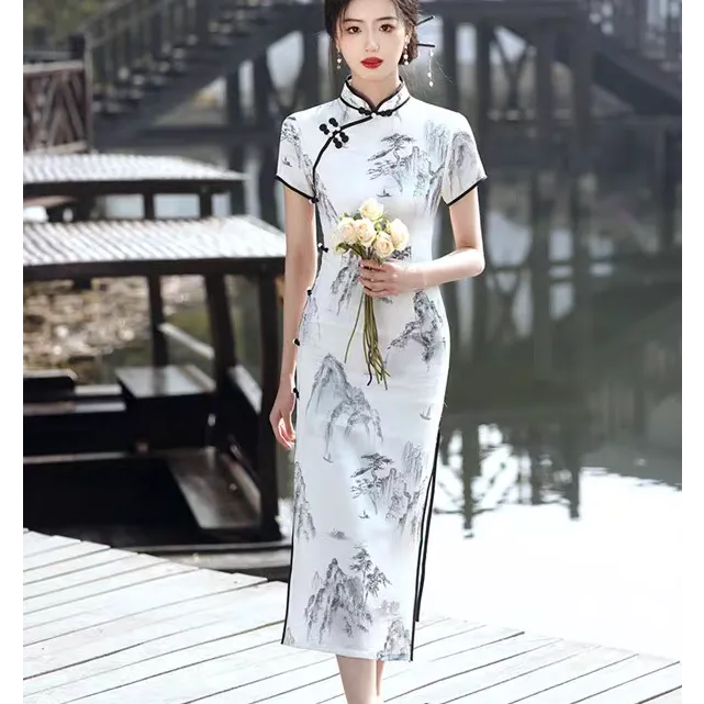【江山轻舟】上上喜修身时尚少女长旗袍尺码偏小