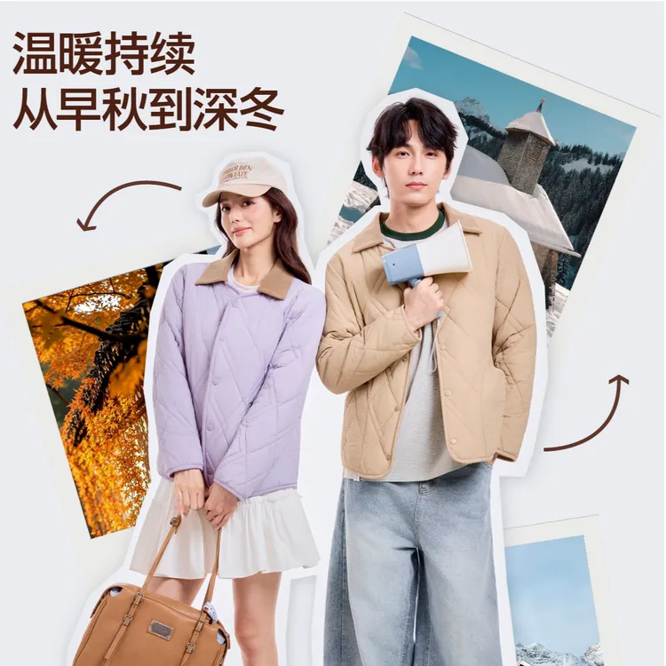 【羊毛可拆卸衣领】男女同款绵羊毛保暖衣秋冬蓄热长袖棉服外套LY