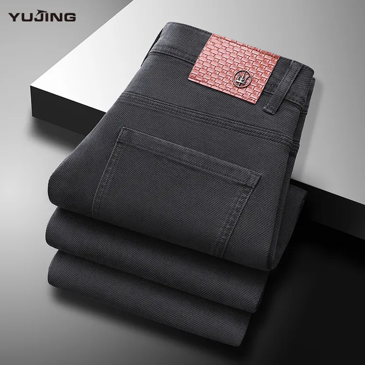 港风弹力牛仔裤男装秋冬长裤直筒潮流男裤轻奢时尚商务休闲裤子男