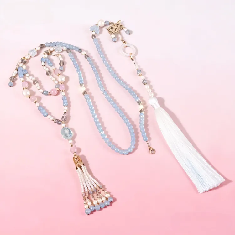 合金树脂吊坠 OJ古风项链复古蓝色背云新中式马面裙配饰中国风流a