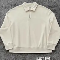 Elliot Mos做旧逆纹~Polo Shirt 460g半拉链套头卫衣-1515