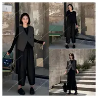 年终大促 秋季时尚休闲宽松洋气百搭不规则西装马甲250821Y1