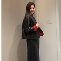 两面穿新款上衣洋气常规款极简风显瘦皮衣时尚春秋季短款宽松