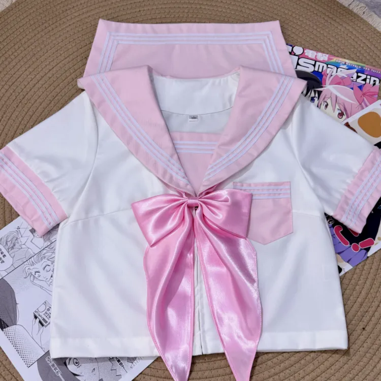 小糊涂jk【新粉三本】粉色jk制服基础款水手服学院风可爱长短袖女