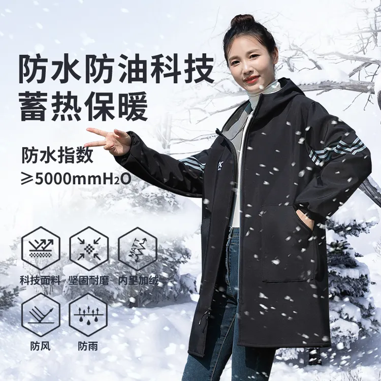 加绒加厚罩衣外穿长袖围裙防污保暖厨房家用穿衣男女工作服新款