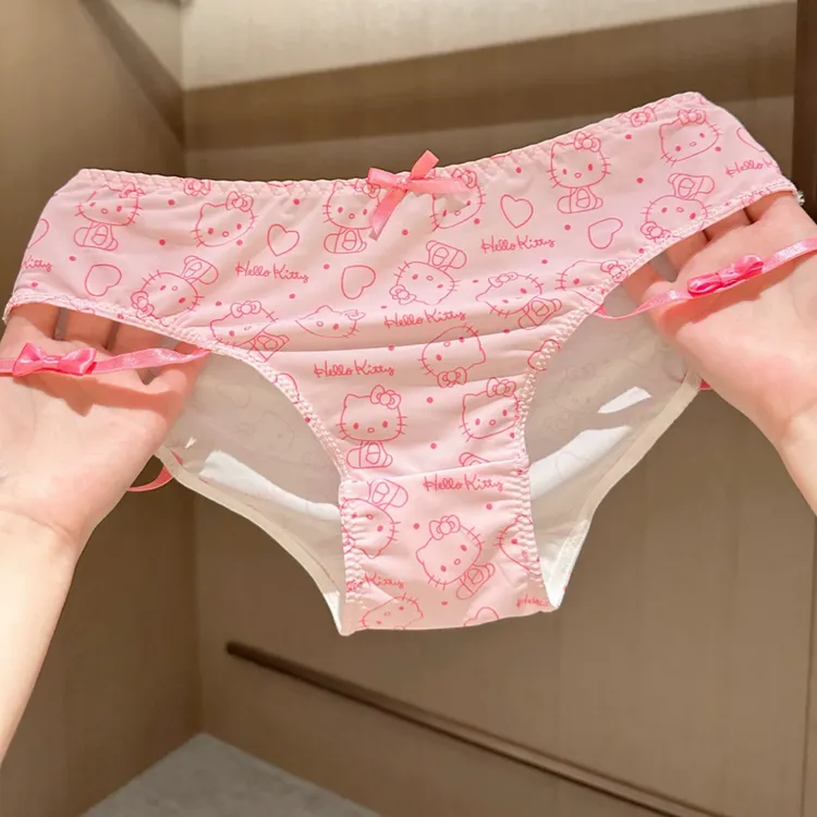 褪环Kitty呀~可爱猫咪性感纯欲风少女内裤日系甜美蝴蝶结三角内裤