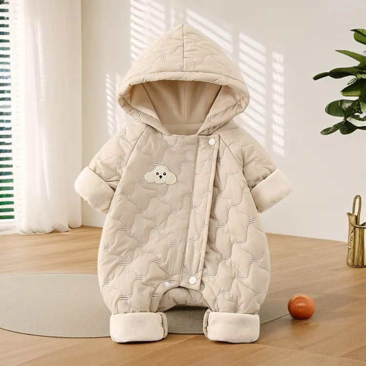 爬服婴儿外出连体衣加厚保暖加棉冬季夹棉衣服类棉衣棉服宝宝