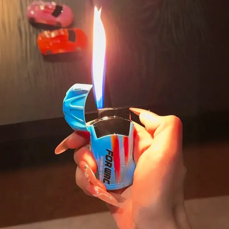 新款跑车创意双火防风可充气打火机大容量双十一11送礼物实用高档