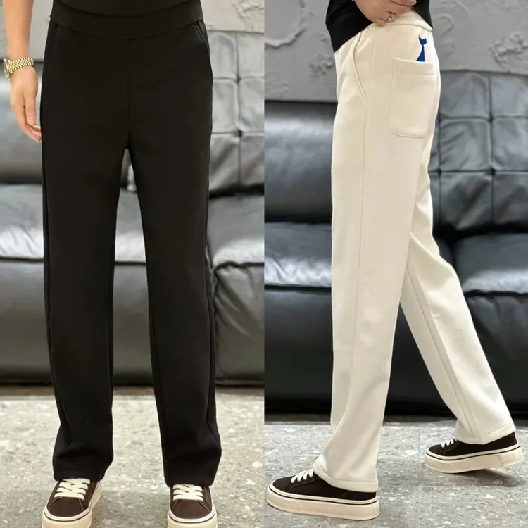 【轻奢】直筒裤加厚新款醋酸羊毛混纺秋冬裤子男士百搭时尚休闲裤