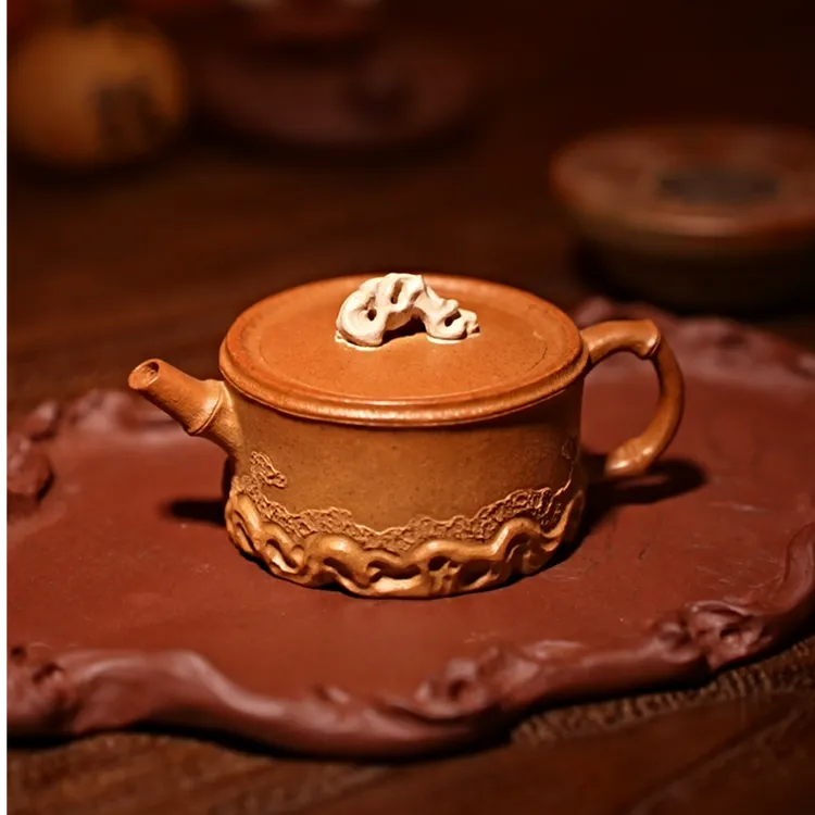 【合一原创】宜兴原矿紫砂壶纯手工黄金段柴烧《云竹三式》100毫升