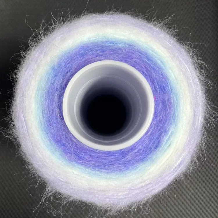 马海毛渐变蛋糕线手工钩织披肩毯子围巾毛线