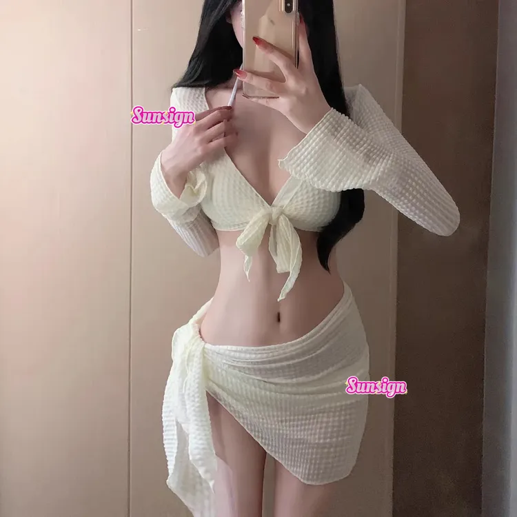 Sun【暖零】比基尼纯欲风高级显瘦性感聚拢女式遮肉泳衣度假温泉