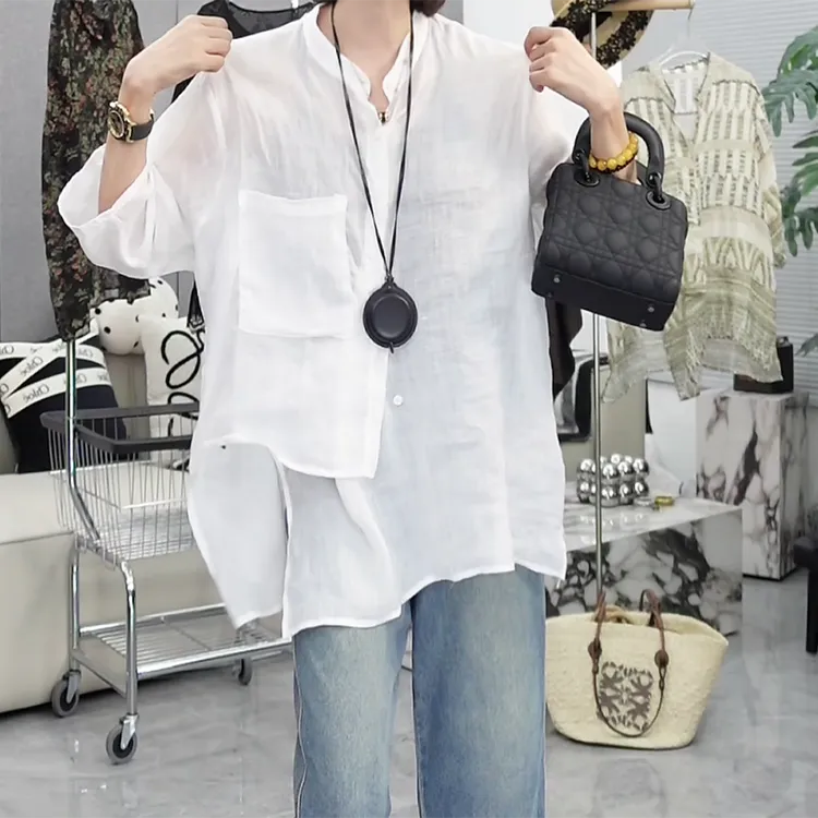 新款潮牌设计师轻奢不规则气质衬衫上衣休闲百搭时尚宽松