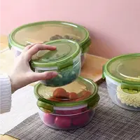 保鲜盒便当保温饭盒冰箱收纳盒密封圆形泡面碗带盖套装四件套