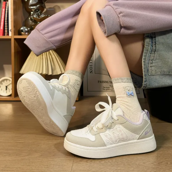 回力少女心小白鞋女厚底板鞋2025新款奶黄甜妹韩版百搭学生休闲鞋商品图