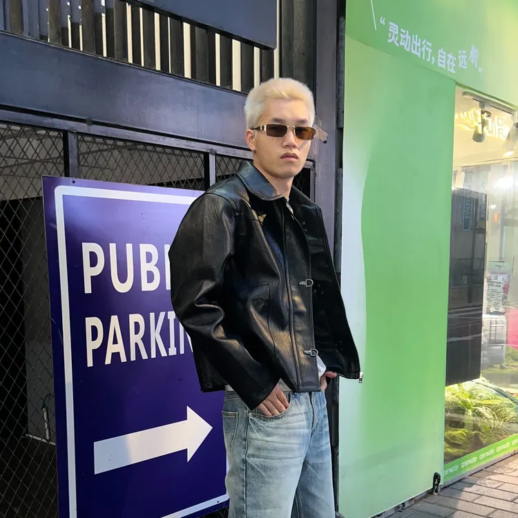 SDG-暗刃金属皮衣夹克【无性别穿搭】时尚休闲百搭翻领设计宽松