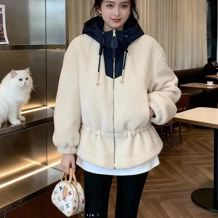 幂幂同款25652【圣诞滑雪系列】老花两面穿羊羔绒外套加厚冬款上衣