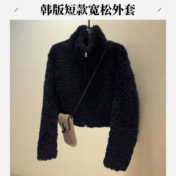 秋冬高级感时髦加厚质量好外套女韩版时尚休闲宽松短款夹克开衫潮