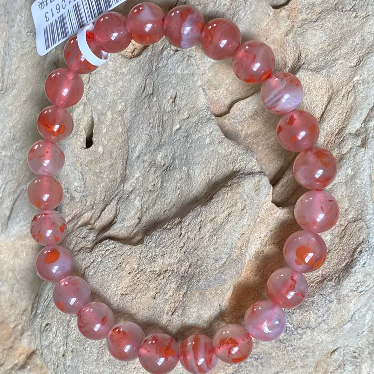 原矿无优化南红 川料冰飘7mm单圈手串百搭轻奢精美玉手串