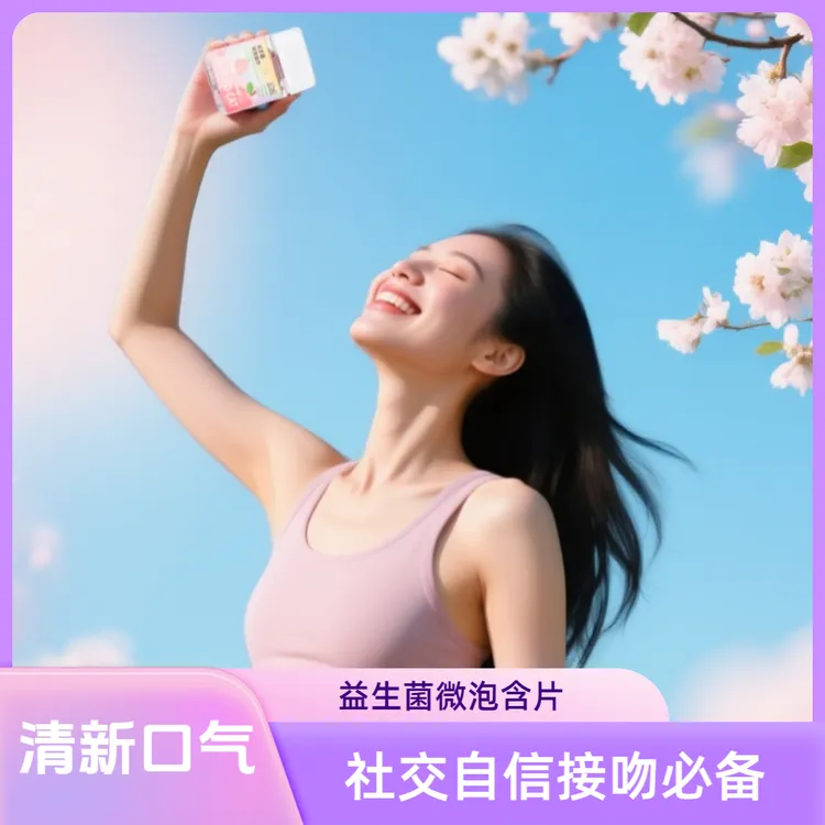 益生菌微泡含片白桃乌龙口味口气留香清片接吻口气清新