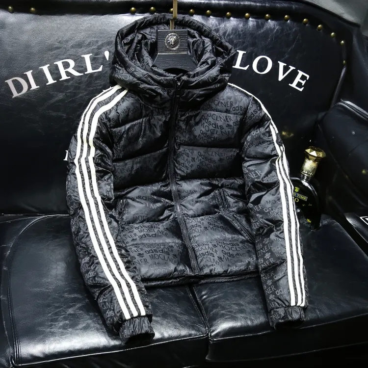 GUNEBOLURWA高端提花加厚男士连帽羽绒服轻奢冬季新款防寒服外套