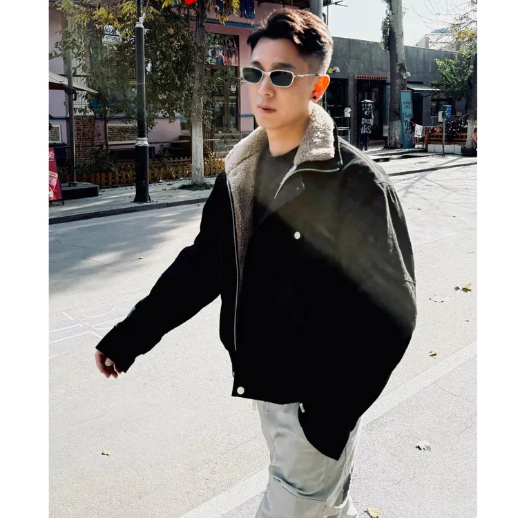 GP2 2025aw美式复古可拆卸毛领加绒底特律夹克冬季棉质宽松外套