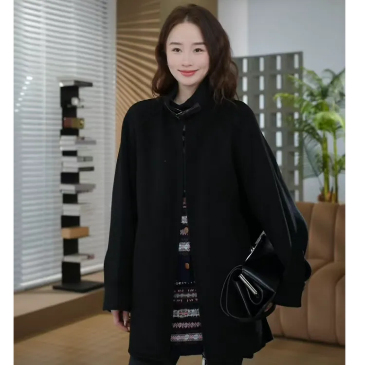 HELA AOMI“H斗篷大衣” 绵羊毛60.2%山羊绒莱赛尔大衣CY5DM51588