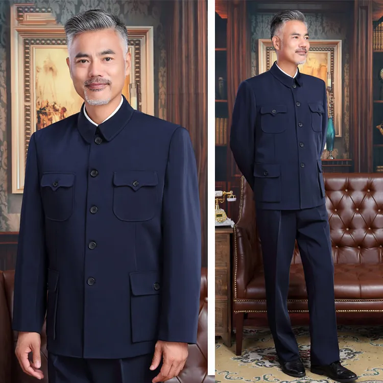 春秋男老式中老年男士套装父亲装爷爷装中国风老年人衣服老年男装