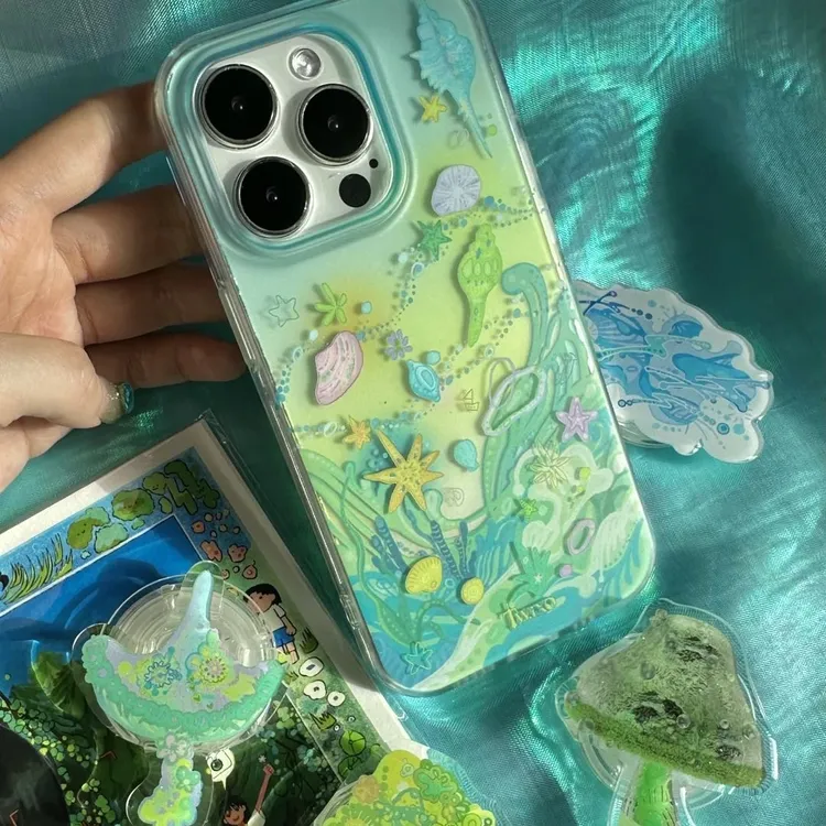 海底世界适用苹果华为vivo小米oppo女iphone15/16/14手机壳
