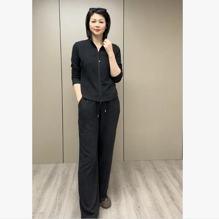 【魅力风】秋冬新款立领拉链套装时尚洋气显瘦5629款