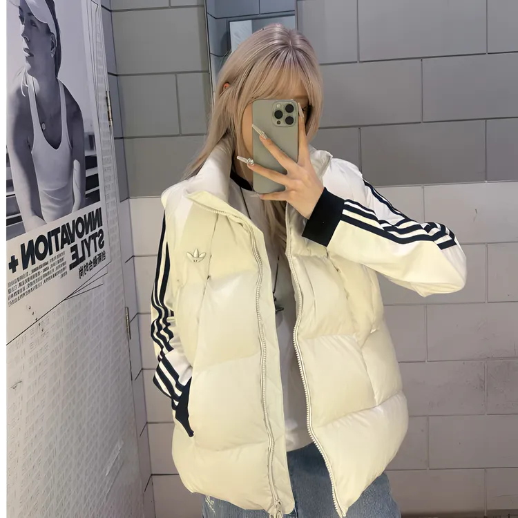 Adidas三叶草VEST DOWN保暖运动休闲百搭鸭绒羽绒背心马甲 KV3987