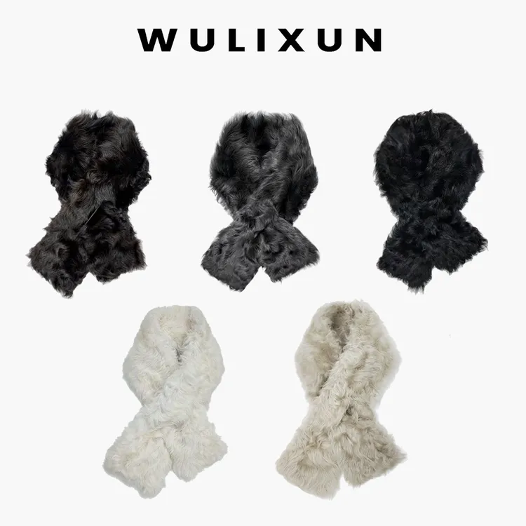 WULIXUN· “自由领”小湖羊柔软亲肤围巾 皮毛一体围巾