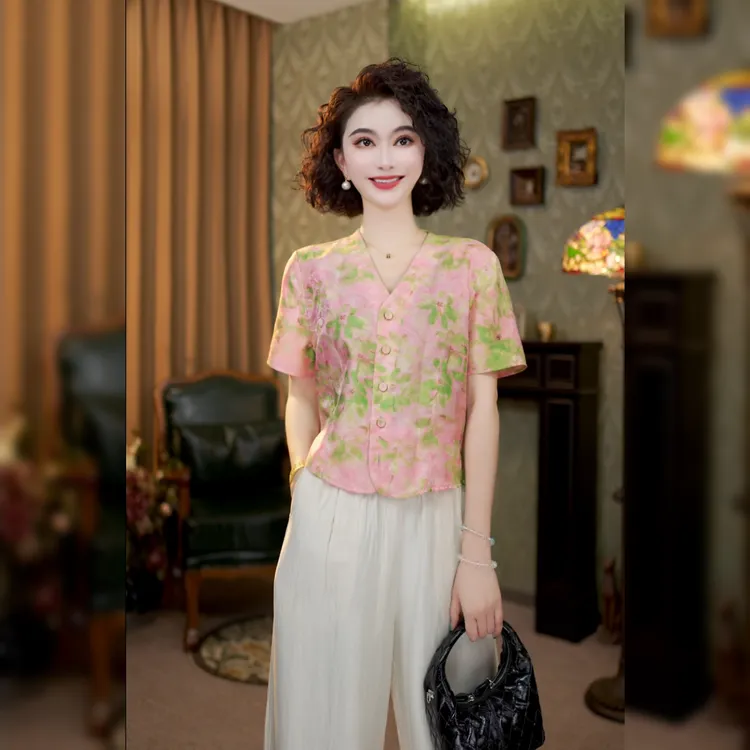 【凤舞九天】新中式国风2025夏季女装新款对襟小上衣LYGSY1395