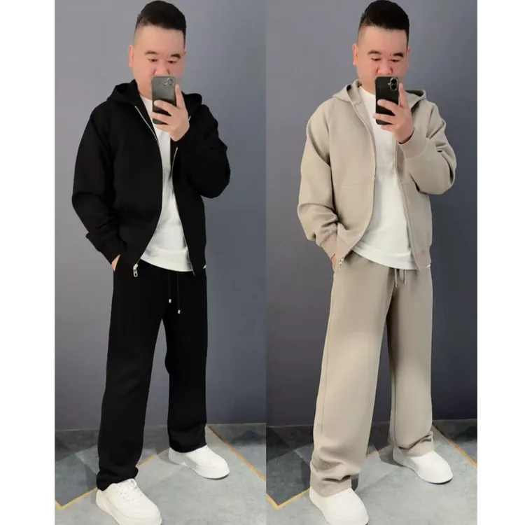 正品迪卡里奥费雷极简风秋季套装潮流时尚百搭休闲连帽男装外套