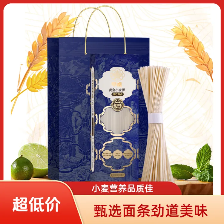 甄选面条精致黄金小麦粉营养面条劲道浓郁自然300g*2严选早餐面条