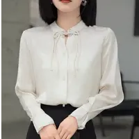 美红家  6063半领一粒盘扣提花醋酸小衫