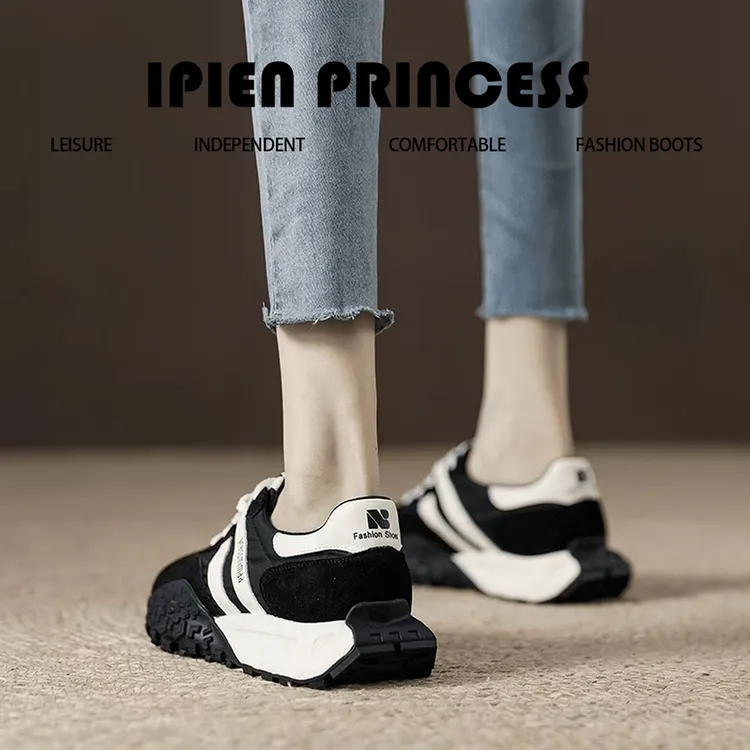 休闲女款真皮运动鞋2026秋季新款千金鞋子名媛风软底阿甘鞋德训鞋