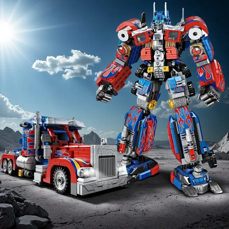 变形金刚汽车人积木擎天柱黄蜂男孩生日礼物益智拼装玩具兼容乐高